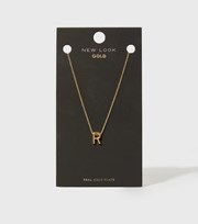 New Look Real Gold Plated R Initial Pendant Necklace